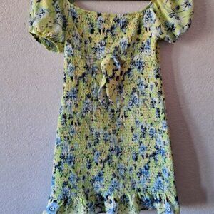 Smocked Cut-Out Dress